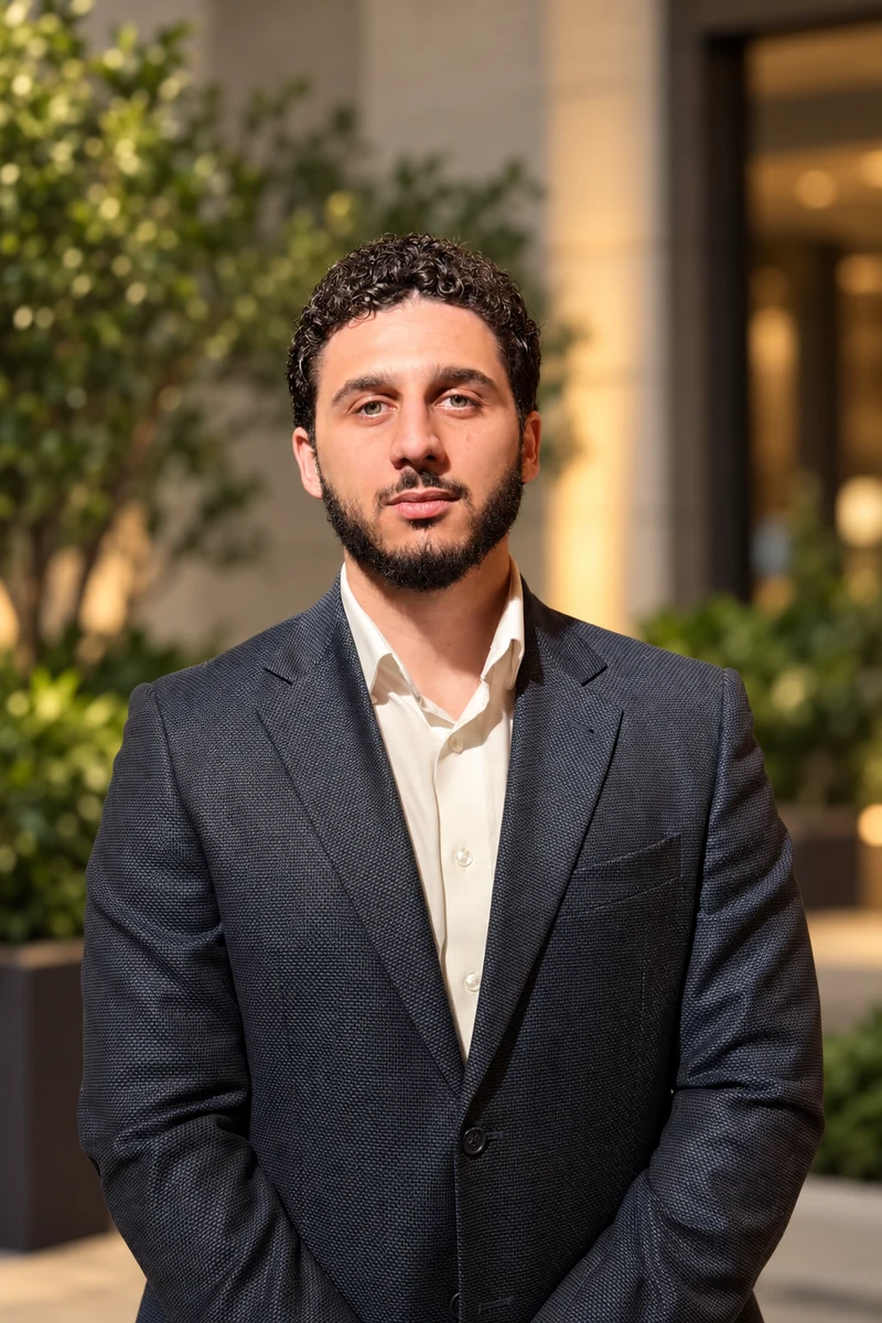 Firas Bdaiwi, LMFT, in a dark suit